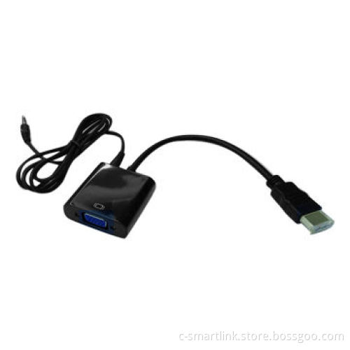 HDMI® to VGA Cable/Adapter with Audio, in Black, M/F Active